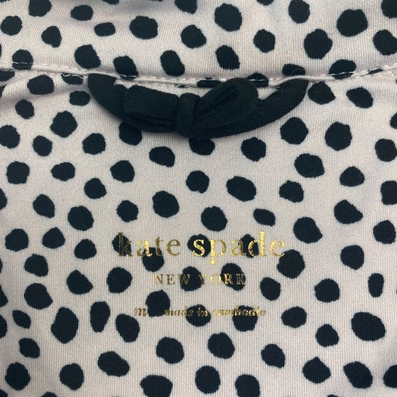 KATE SPADE Blush Pink Black Dots Short Sleeve Long Pant Pajamas Top M/Pant S - Picture 4 of 9